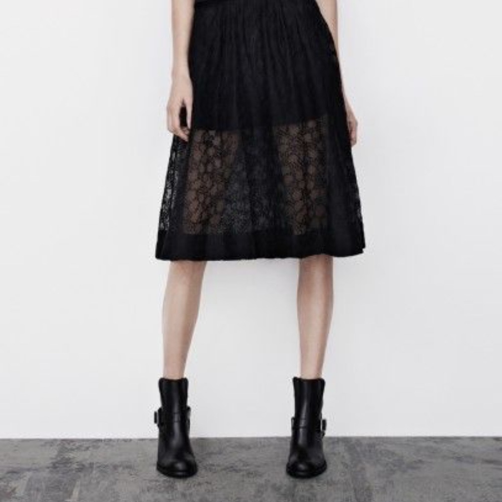 Allsaints Black 100% Silk Skirt - Sz 0